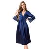Female Long Sleepdress Nightgown Silky Satin Home Clothing Nightdress Elegant French Court Style Nightwear Loose Lounge Wear