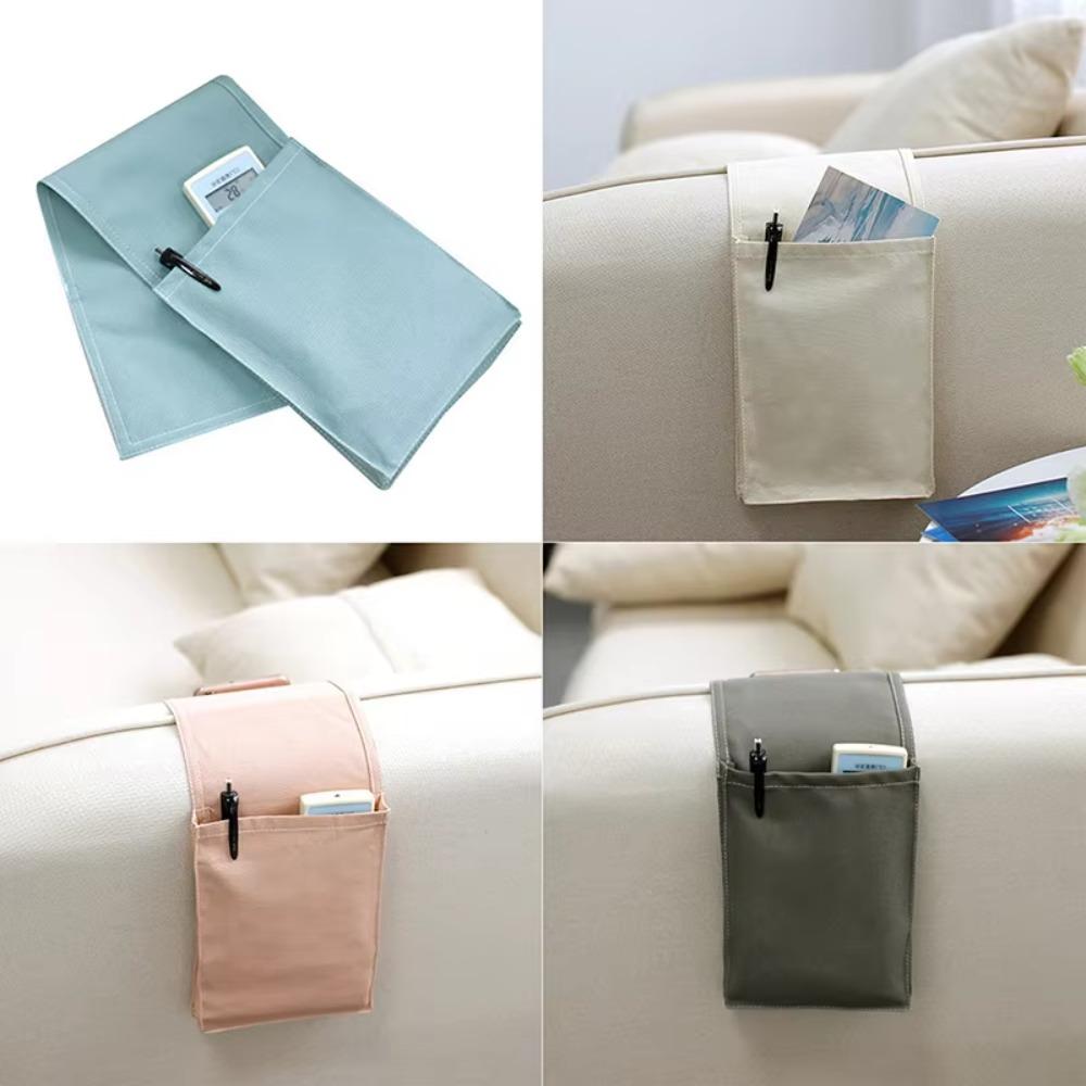 

Cotton Linen Hanging Bag with Pockets Home Organizer for Remote Control Bed Sofa Desk TV Holder синій