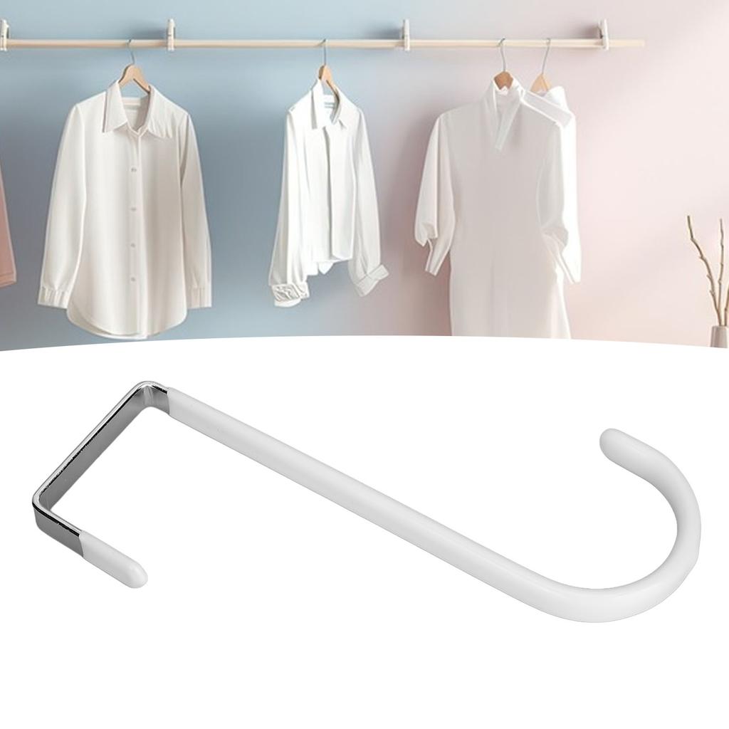 4Pcs Over The Door Hooks Stainless Steel Space Saving Multifunctional Door Hangers for Coat Hat Bag White