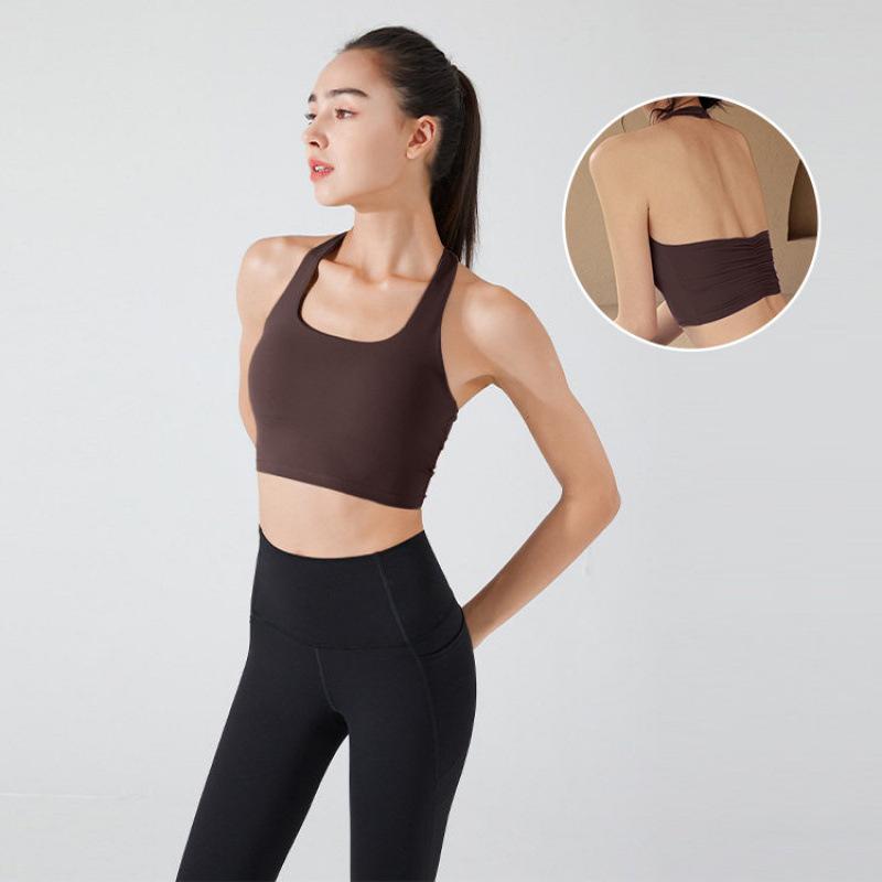 Running Sports Underwear Women's Summer with Chest Pads, Beautiful Back, Shock-proof Neck Yoga Clothes, Pilates Bra, Fitness Vest