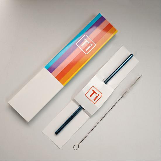 Cannuccia in Acciaio Inossidabile Design Fiore di Ghiaccio Colorato Resistente alla Corrosione Leggera Cannuccia da Bevanda con Spazzolino di Pulizia Senza BPA Cannuccia Metallica