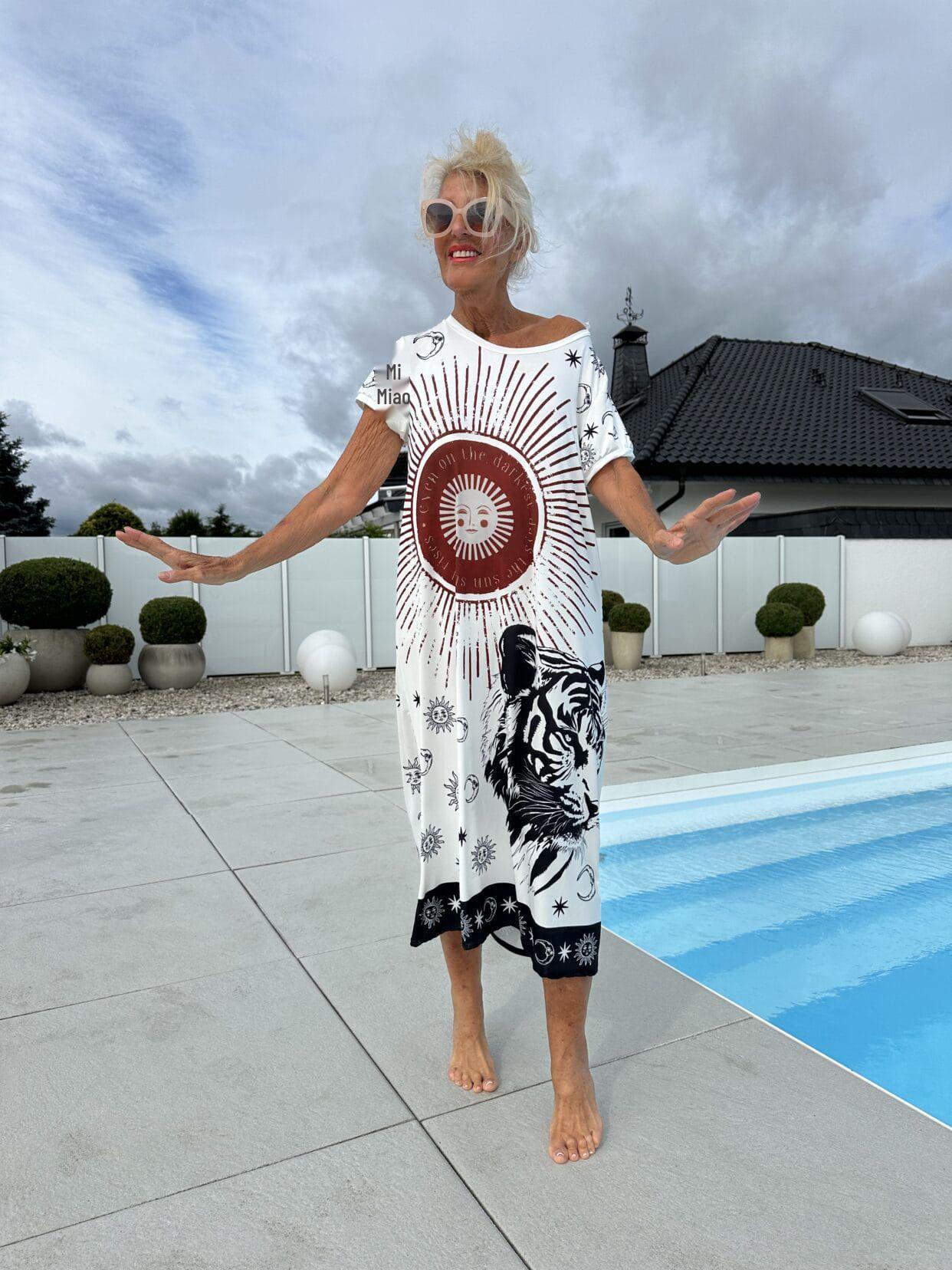 

2025 Summer Women s Casual V-Neck Slit Print Dress - Short Sleeve, European & American Style 3X Large