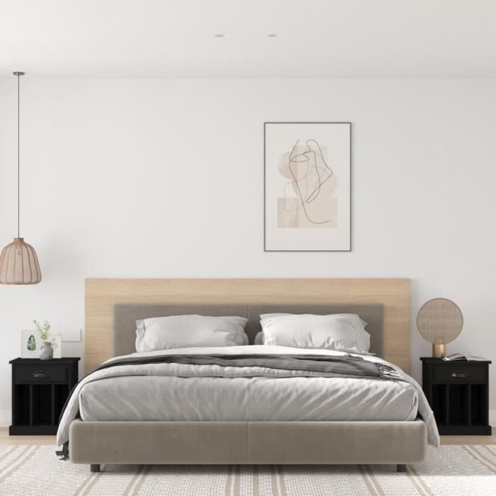 VidaXL Bedside Tables 2 Pcs Black 43x36x50 Cm 816347