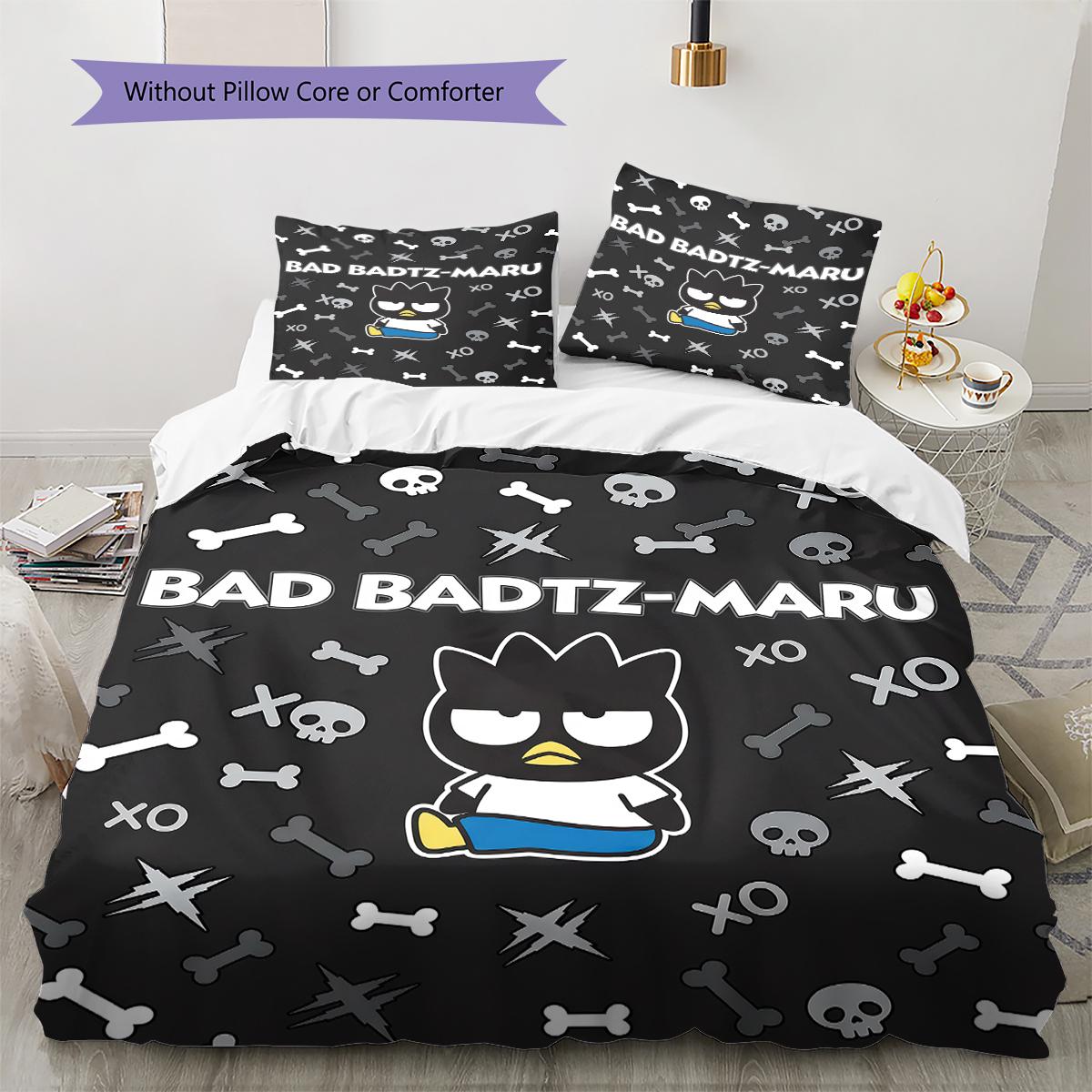 

Badtz-Maru Pattern Bedding,Quilt Set Quilt Cover Pillowcase Home Birthday Gift(1 * duvet cover + 2 * pillowcase, without core) 135x200cm
