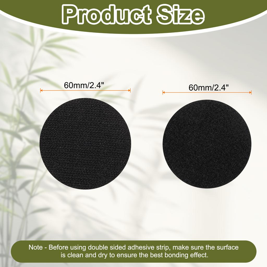 Round Self Adhesive Hook and Loop Dots Waterproof Sticky Glue Coins Tape Loop Fastener For Home Classroom Office 50/60mm