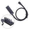 PC Fan Adapter Hub with 5 PWM Connection Splitter Port for Multiple Cooling Fan Control Adjustable