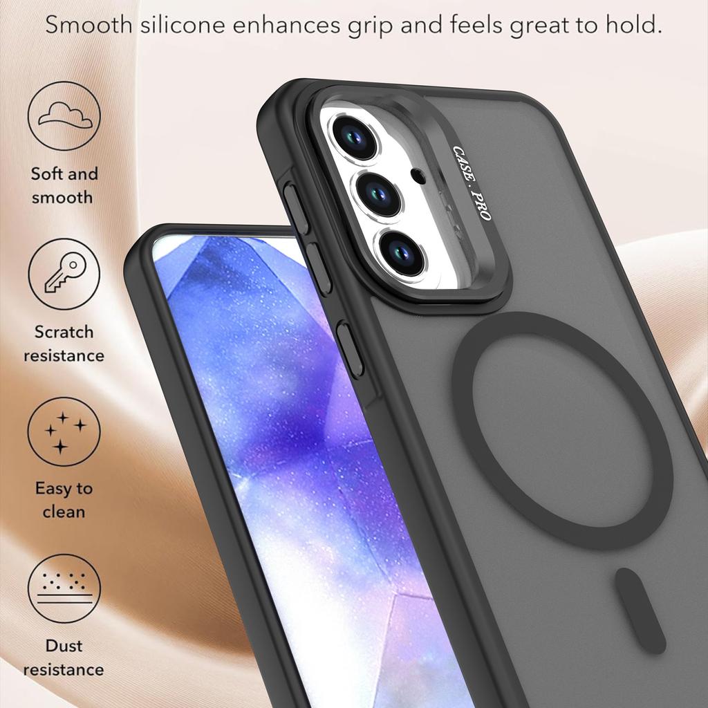 For Samsung Galaxy A15 5G / A15 4G Magnetic Case Foldable Kickstand Matte PC + TPU Phone Cover