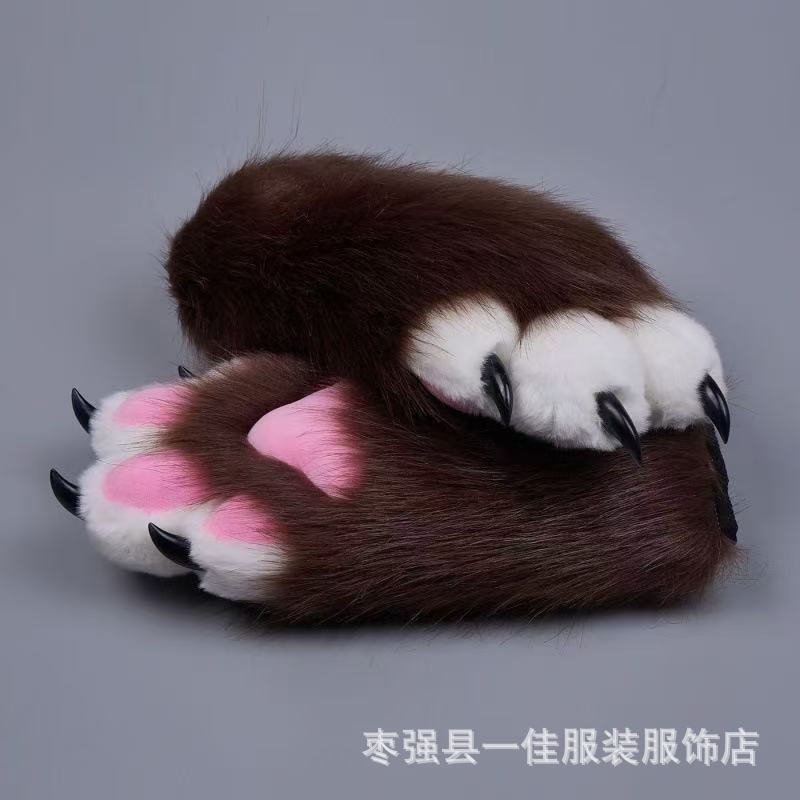 New Finished Animal Claws Squeak with Nails Furry Animal Claws Gloves Colored Cosplay Cat Scratch Gloves Squeak