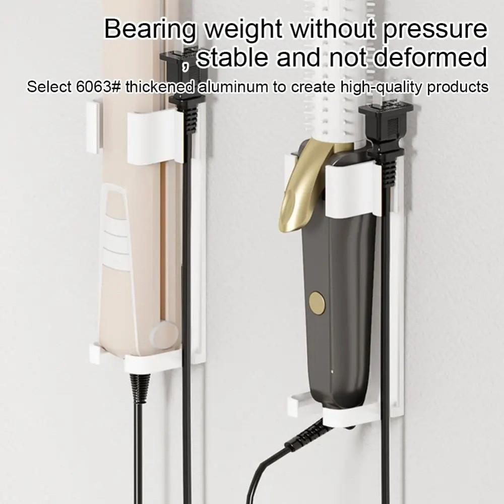 Iron Aluminum Curly Hair Sticks Holder with Double-sided Tape Bathroom Items Organizer  Hotel