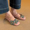 Fashion 2025 Summer Elegant Fashion Slippers Flower Designed Buckle Single Shoes for Women Height Increasing French Style Sweet Sandals