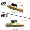 R22 R12 R410a Refrigerant Straight Shut-Off Ball Valve Adapter 1/4" SAE Air Conditioning Charging Hoses AC Refrigerant Tools