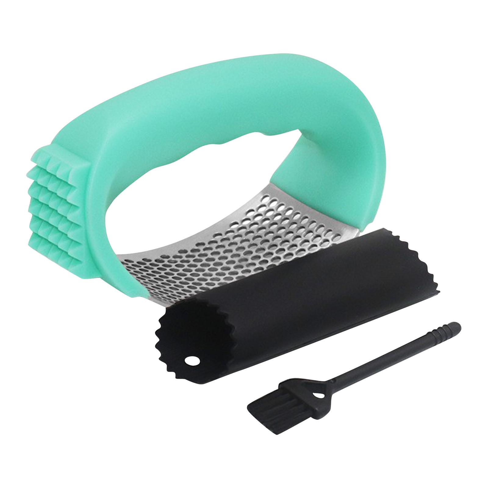 

Пресс для чеснока из нержавеющей стали, измельчитель чеснока с овощечисткой и щеткой для чистки, дробилка для чеснока из нержавеющей стали для измельчения чеснока, кухонные принадлежности One Size зелёный