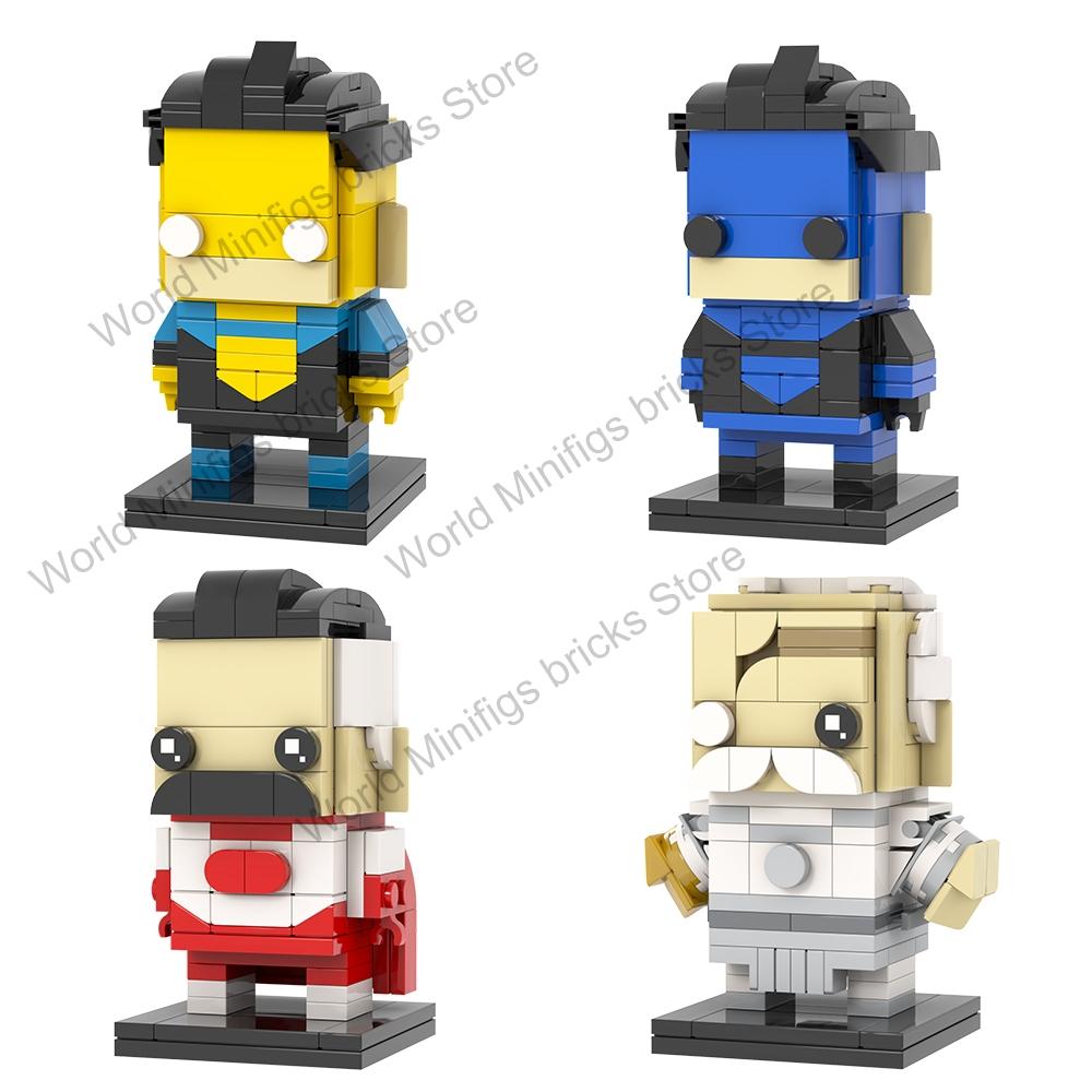 MOOXI MOC Invincibly Brickheadz Mark Omni-Man Anime Movie Figures Compatible Building Blocks Gift Toys For Children Adult Bricks