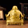 Hotei-Figur, Maitreya-Bodhisattva, Feng-Shui-Artikel, Hotei auf einem Drachenthron sitzend, Amulett für Reichtum, Glück und finanzielles Glück (Gold)