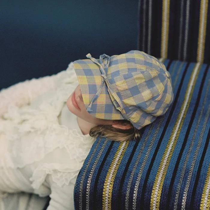BASIC BALL CAP_RIBBON_CHECK YELLOW