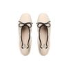 Premium Sheepskin Version~ Gentle Bow Square Head Shallow Mouth Flat Bottom Soft Sole Ballet Single Shoe Women