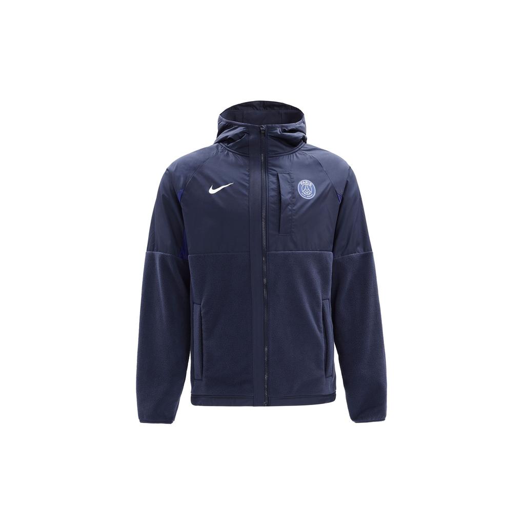Nike Logo Print Zip Hoodie Jacket Men Outerwear Navy-Blue DN3113-410