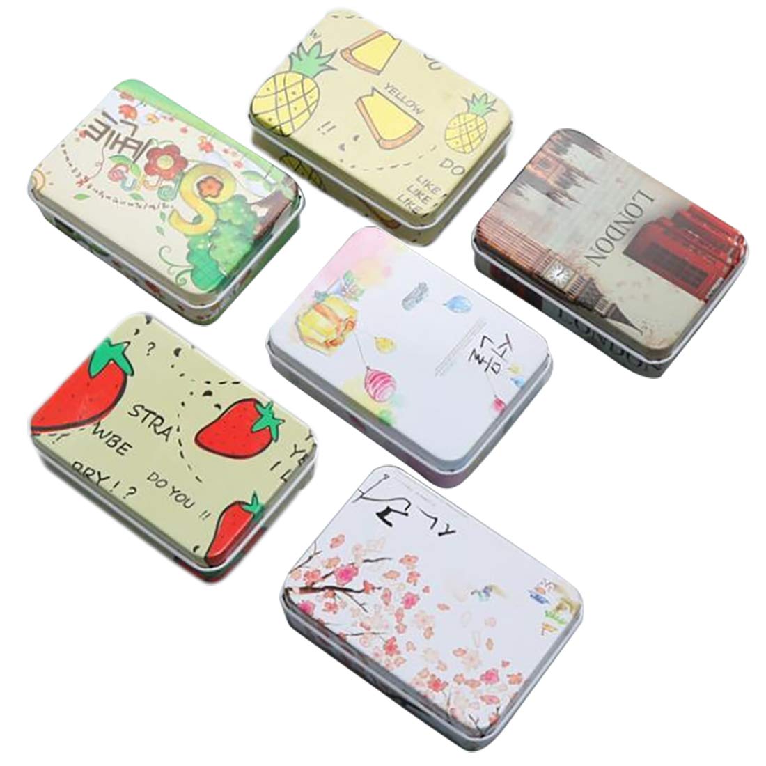 HJ Can Case Tin Storage Box Mini Tin Container Storage Box Small Item Storage Small Item Case Accessories Sewing Sundry Holder Watch Case with Lid (1