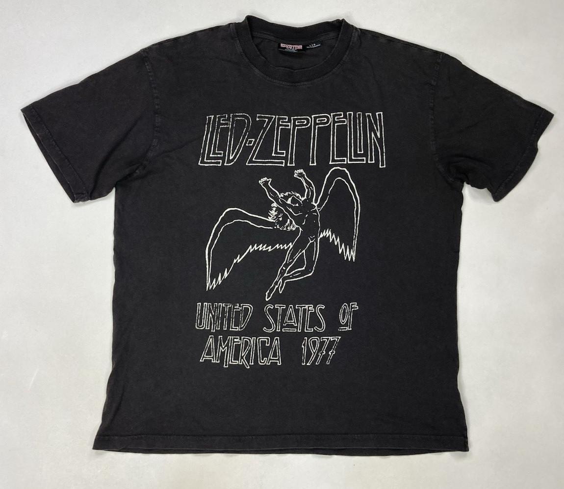 Led Zeppelin US Tour 1977 Graphic T-shirt Men Large Black Short Sleeve Music XXXXL