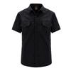 Summer Men Short Sleeve Shirts Quick Dry Turn Down Collar Shirt Outdoor Hiking Camping Fishing Clothing