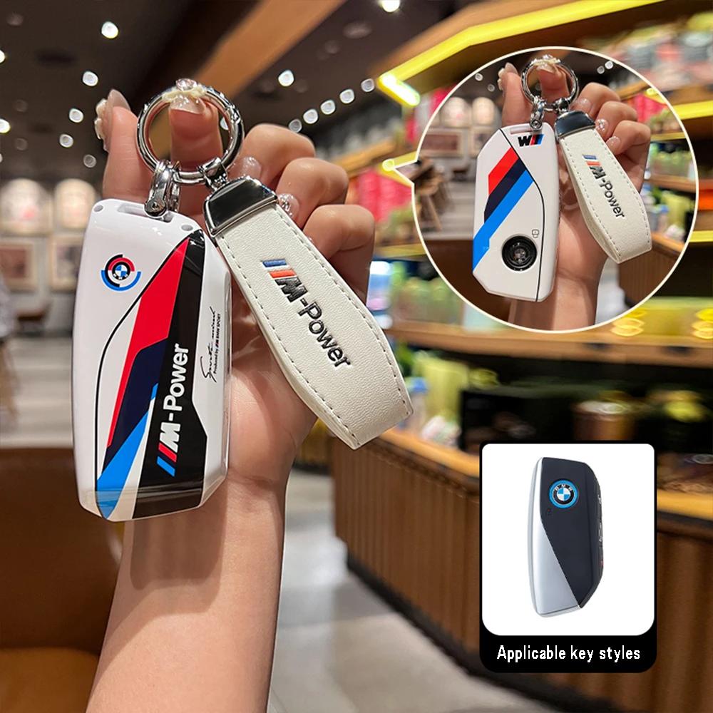 ABS Racing stickers Car Remote Key Case Cover For BMW M G07 X7 LCI U11 X1 G70 7 Series G09 XM F98 X4M LCI G18 X5 G81 M3 I20 IX