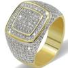 Hot Selling Fashion Trendy Luxury Gold Full Circle Inlaid Crystal Ring Business Men's  Whole Sale Wedding Rings for Men