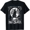 Bat Cat Skull Occult Punk Goth Grunge Black Metal Graphic Tee for Men