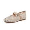 Rhinestone Mary Jane Shoes Women's Spring and Summer New Mesh Breathable Fairy Casual Women's Shoes Fashion Versatile Single Shoes Women