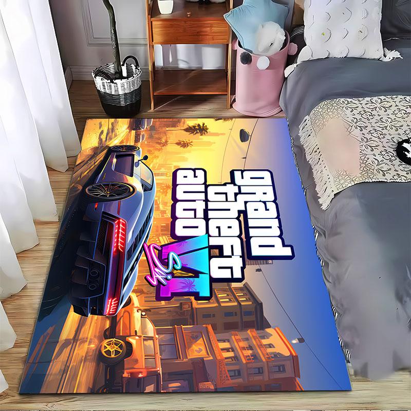 אמנות של Grand Theft Auto VI מתאימה כמחצלת מונעת החלקה לספה בסלון או בחדר השינה
