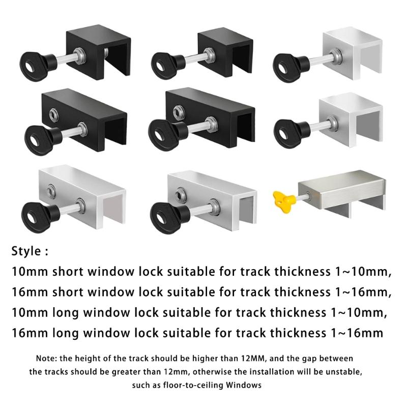 Sliding Security Window Lock with Key Adjustable Window Lock Security Window Stoppers for Patio Bedroom Home and Office