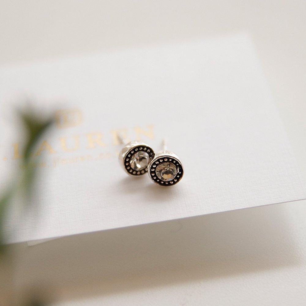 J.Lauren 0M03012 Antique Cubic Basic Silver Earrings