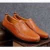 Vår Pustende Herresko i Lær Casual Allsidig Slip-on Flats Komfortable Pustende Mokasiner Kjøresko