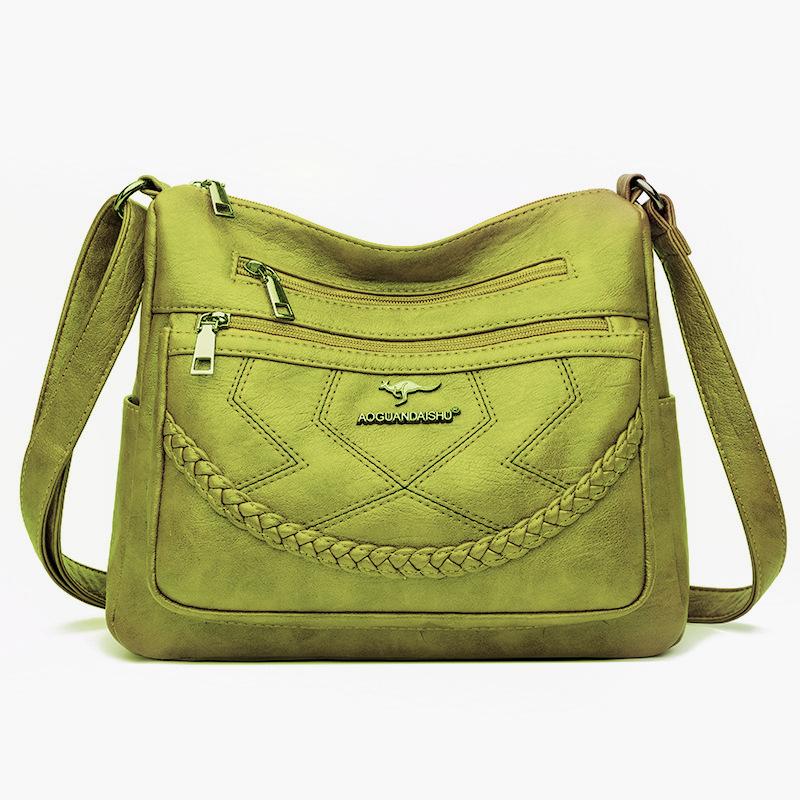 Women's Bag Crossbody Bag Shoulder Bag PU Leather Bag Casual Fashion Bag New Mother Bag Large Capacity Multi-layer Zipper Kangaroo