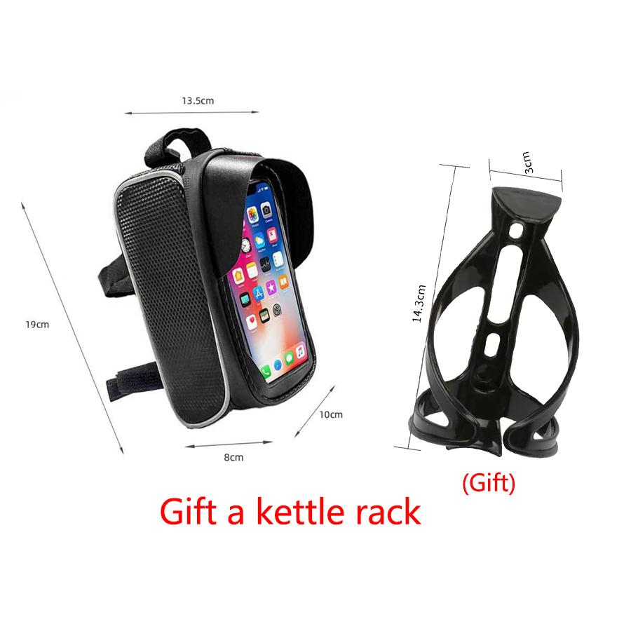 Waterproof Bicycle Frame Bag - Front Tube Phone Pouch for Cycling, Fits 7" Phones & Essentials, Durable Bike Accessories for Men