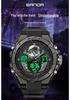 Sanda Skull Design Dual Display Waterproof Luminous Men's Student Multifunctional Watch