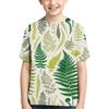 Children's Plant Pattern 3D Digital Printed Boys' Casual and Comfortable Round Neck Short Sleeved T-shirt