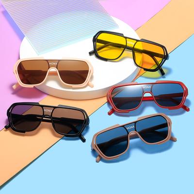 Children's Sunglasses Fashion One-piece Large-frame Sunglasses UV Protection Personalized Street Shooting Boys and Girls Style Glasses Tide