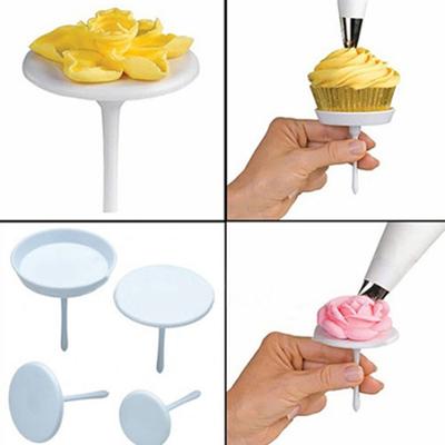 4 vnt / rinkinys gėlių nagų, pasidaryk pats, glajų stovas, dekoruojantis cupcake Sugarcraft įrankis