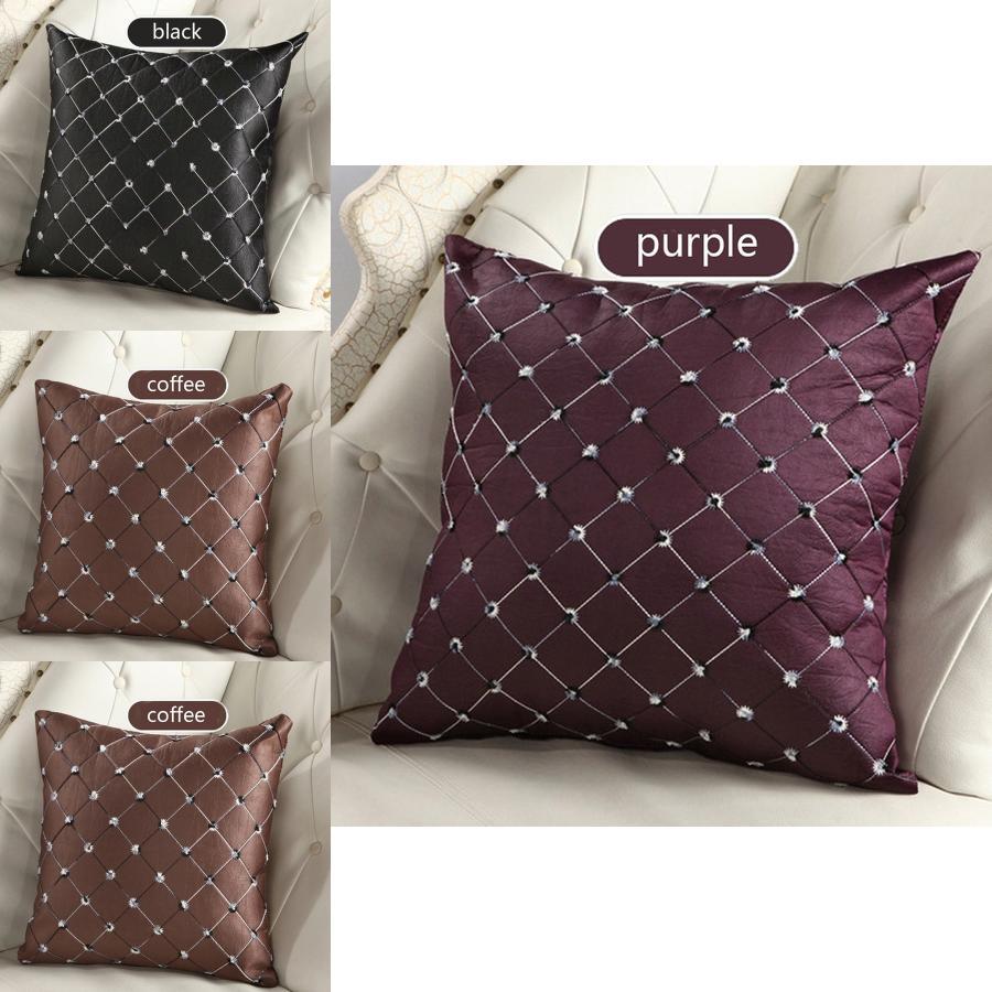 Stylish Multicolored Plaids Throw Pillow Case Square Cushion Cover For Sofa Decor