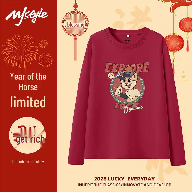 MJ STYLE Women s Baseball Kitten Long Sleeve Cotton T-Shirt 2XL