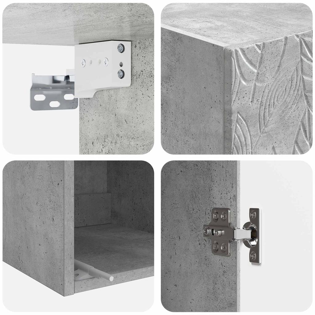 Cabinet Set 2 Pcs Concrete Grey Particleboard
