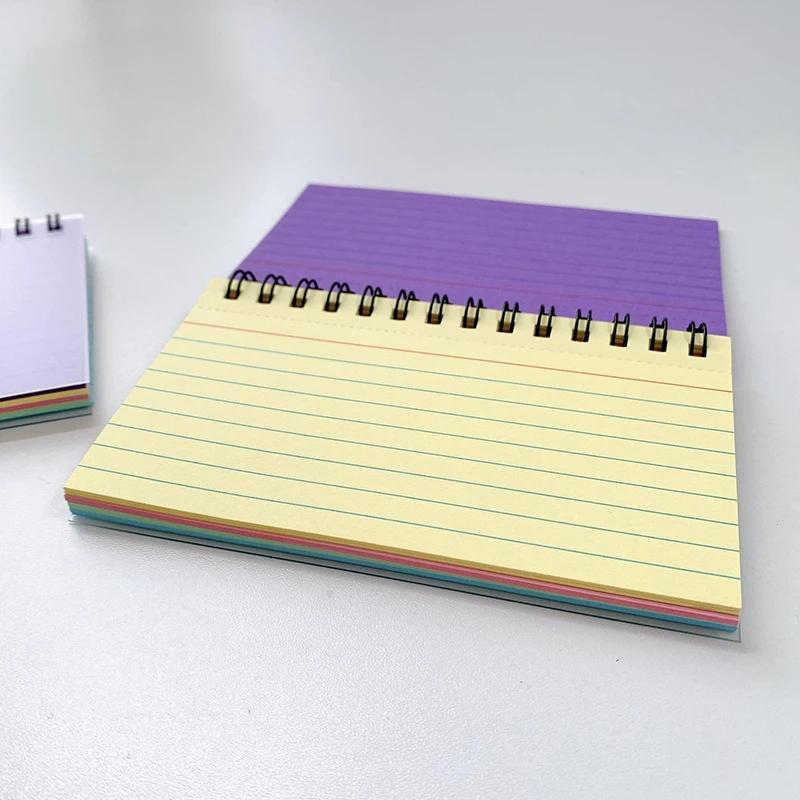 Simple, Thick and Tearable Multifunctional Coil This Candy-colored Horizontal Line Student Portable Notebook Message Index Card