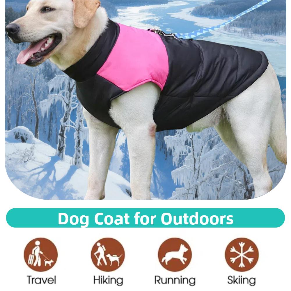Winter Big Dog Clothes Waterproof Vest Jacket For Small Dogs Cats Outdoor Warm Puppy Coat With D Ring Labrodor Pug Pet Costume