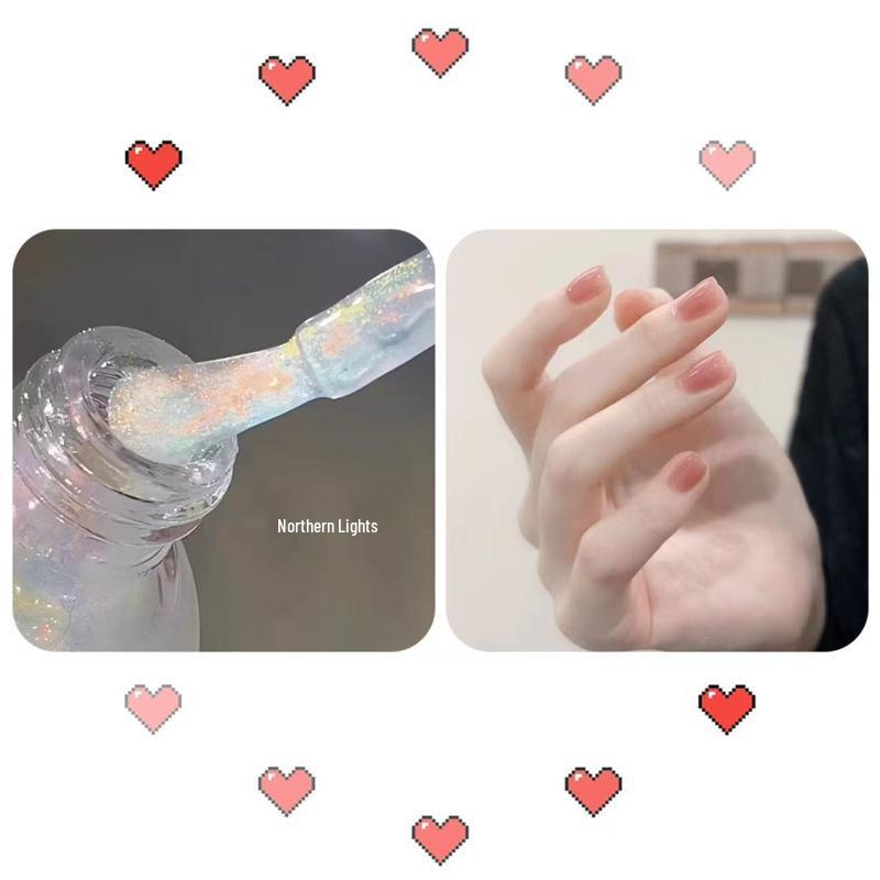 2026 New Year Red Super Sparkle Waterproof Nail Polish with Crushed Diamonds - Luxurious Whitening Formula