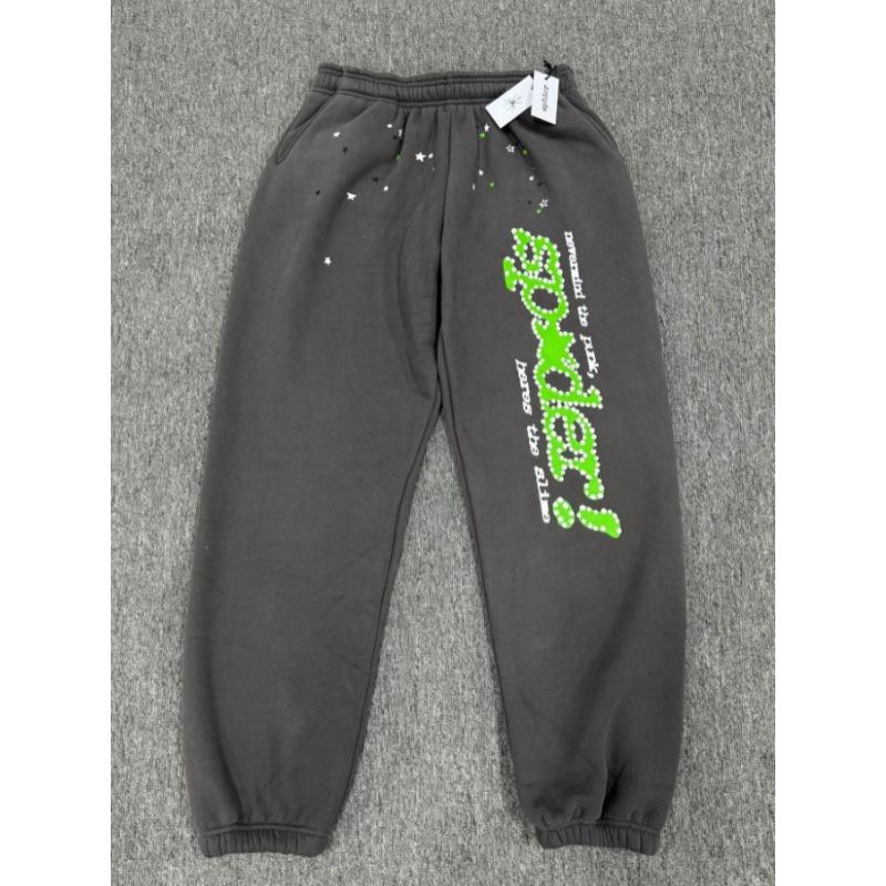 Heavy fleece foam print spider web hoodie sports casual sweater sweatpants set