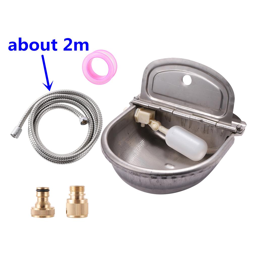 304 Stainless Steel Water Trough Horses Goats Sheep Pig Float Bowl Automatic Waterer Dog Drinking Bowl Cattle Tool Bull Acces
