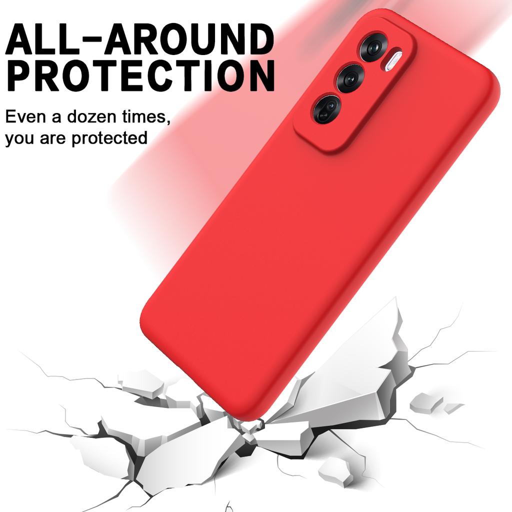 For Oppo Reno12 Pro 5G (Global) Liquid Silicone Case Shockproof Phone Cover with Wrist Strap