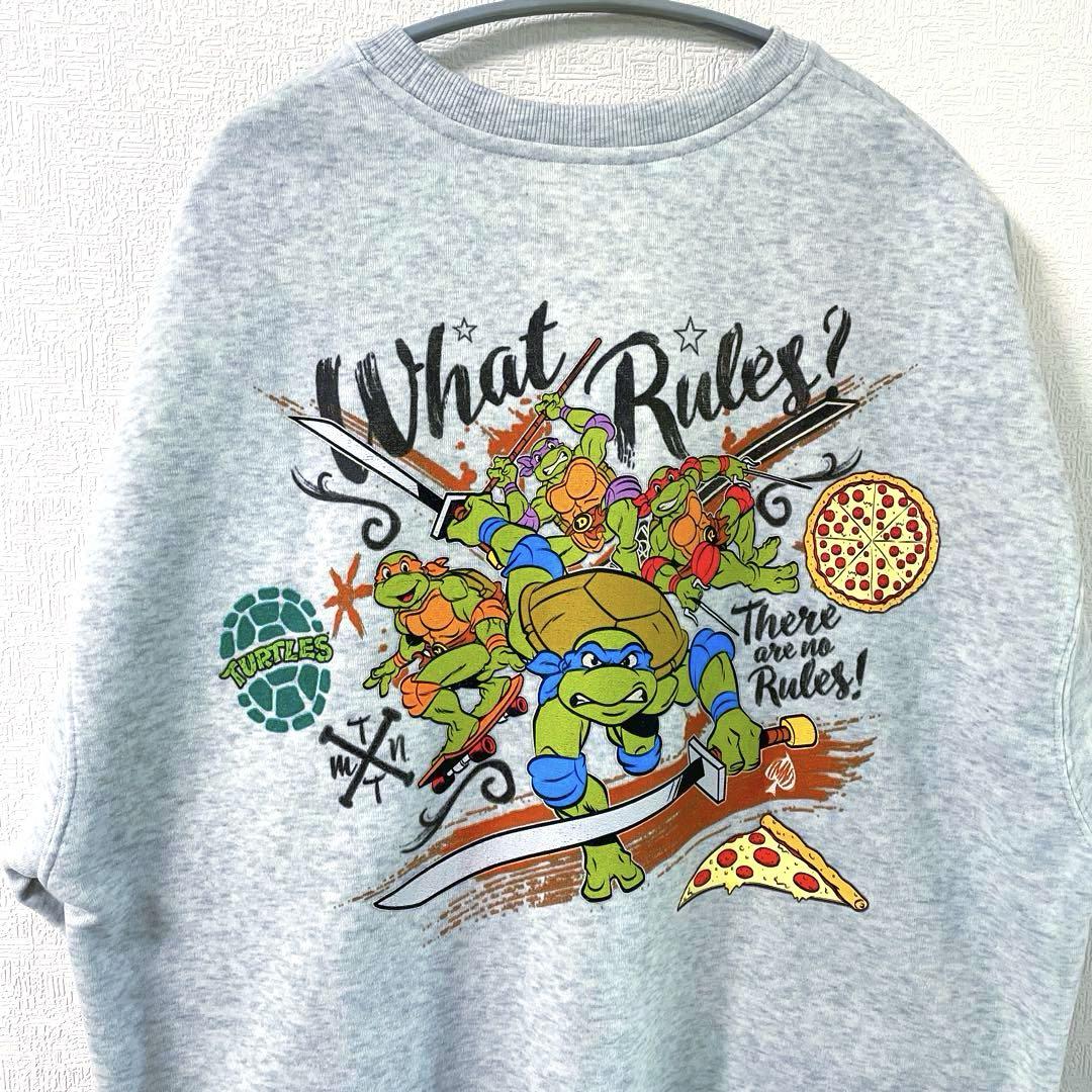 

[USED] Turtles sweatshirt, embroidered pullover with back print and fleece lining