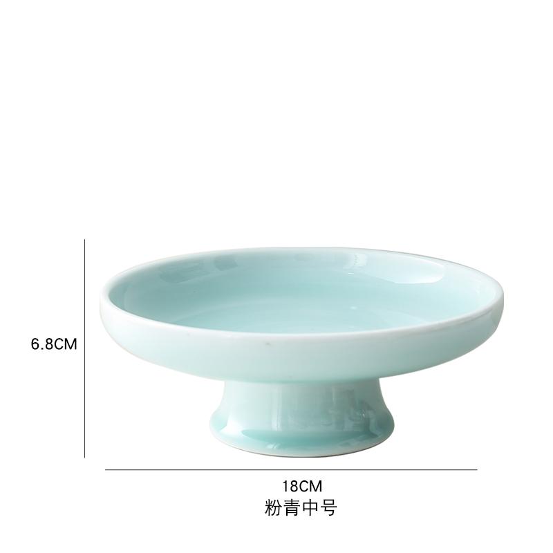 Ceramic Plate Fruit Tray Stilt Refreshment Tray Hand Painted Plum Decoration Plate Dessert Snack Dishes Salad Bowl Tableware