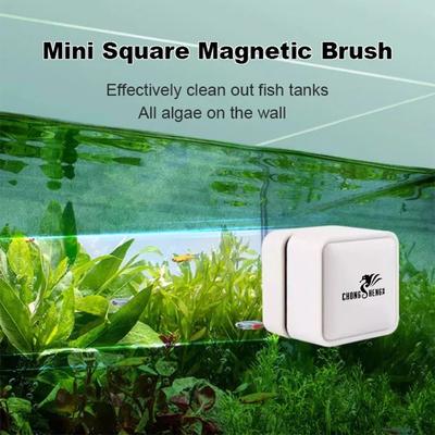 Magnetic Aquarium Glass Cleaner Fish Tank Glass Stain Removal Tool Portable Powerful Algae Removal Brush For Algae Dirt Cleaning